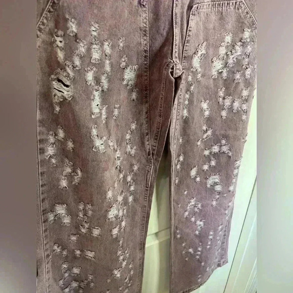 Aelfric Eden Women’s Purple Distressed Hole Wise Leg Jeans - Size 30 - Picture 2 of 7